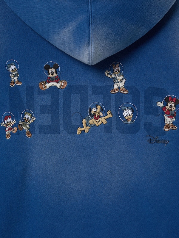 Golden Goose Disney | Golden Goose Unisex blue sunfaded washed sweatshirt with embroidered logos Sweatshirts blue unisex