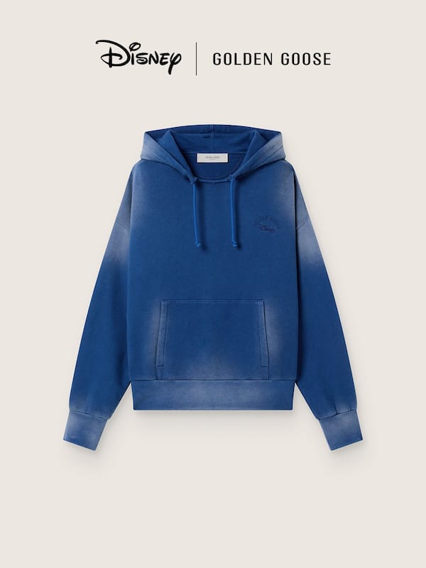 Golden Goose Disney | Golden Goose Unisex blue sunfaded washed sweatshirt with embroidered logos Sweatshirts blue unisex