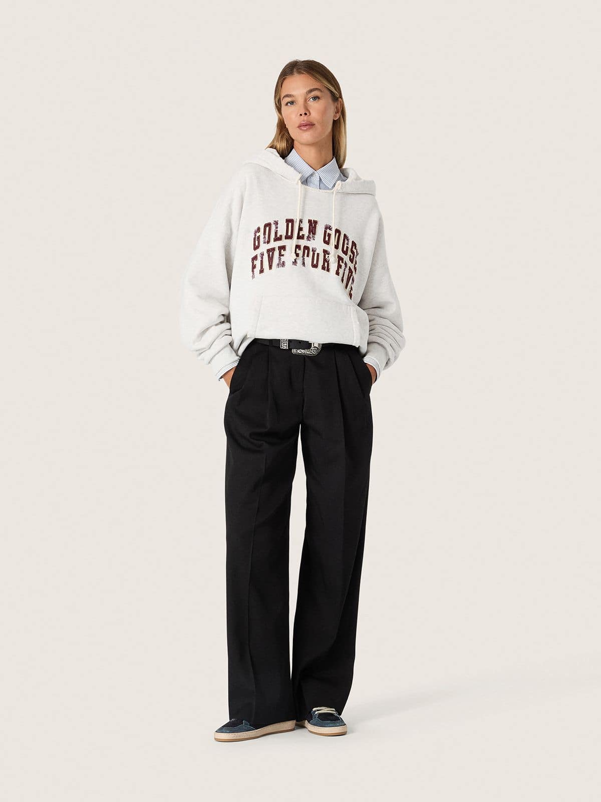 Golden Goose - Golden Goose | FiveFourFive Sweat-shirt unisex oversize gris in 