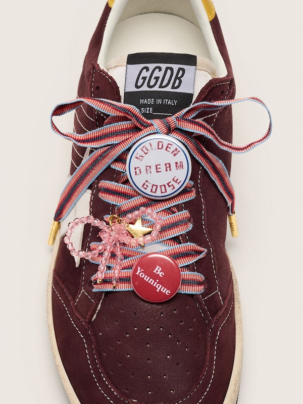 Golden Goose - Skin "Playful" colored striped "laces with charm and pins in 