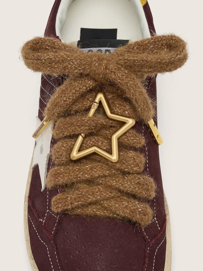 Golden Goose - Skins laccio in lana color marrone con moschettone a forma di stella Golden in 