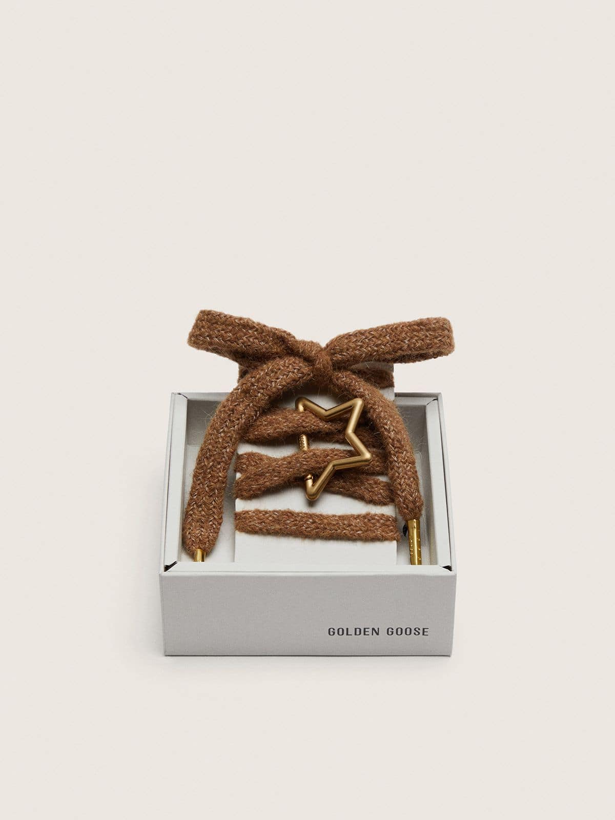 Golden Goose - Lacets Skin « Playful » en laine marron avec mousqueton en forme d’étoile Golden in 