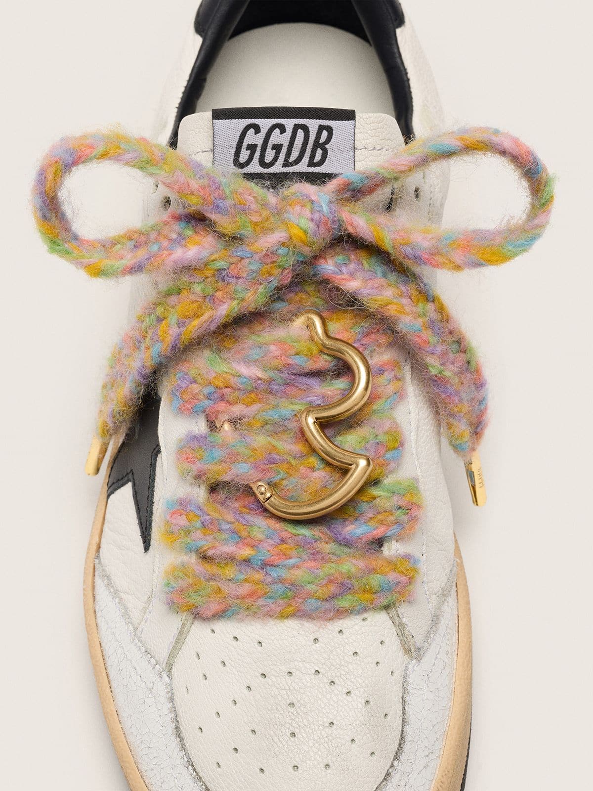 Golden Goose - Lacets Skin « Playful » en laine multicolore avec mousqueton en forme de petit canard in 