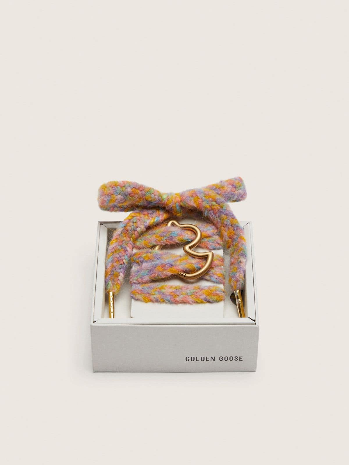 Golden Goose - Lacets Skin « Playful » en laine multicolore avec mousqueton en forme de petit canard in 