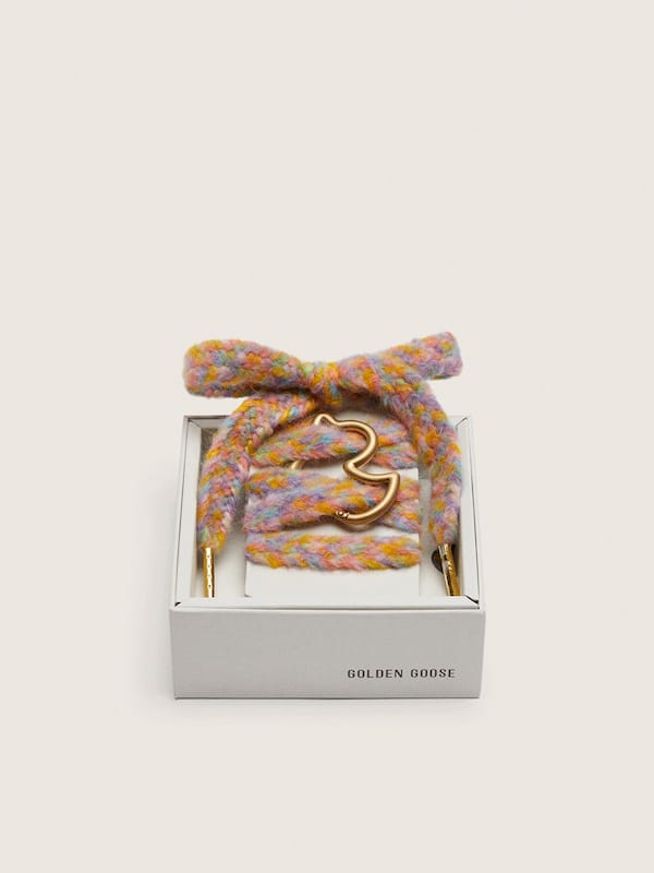Golden Goose - Skin "Playful" multicolor wool laces with duck-shaped snap hook in 