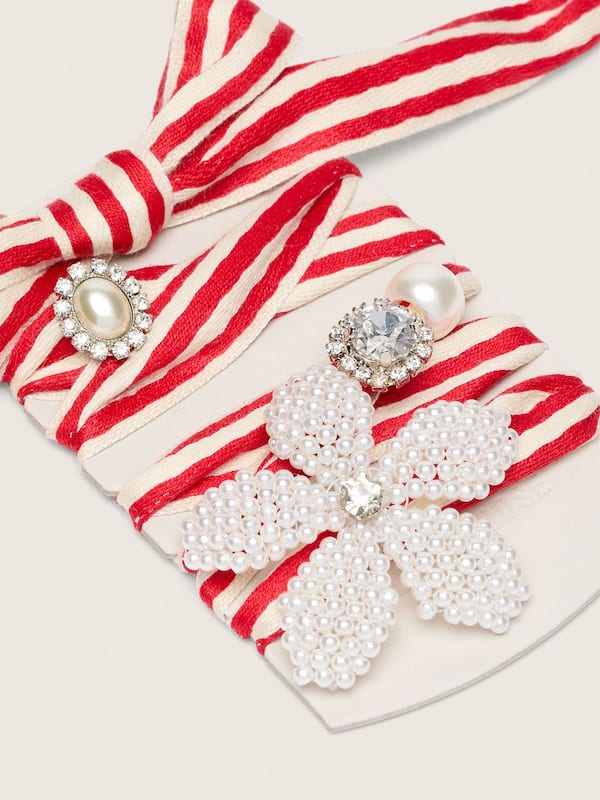 Golden Goose - Skin "Playful" red and beige striped laces with appliqué charms in 
