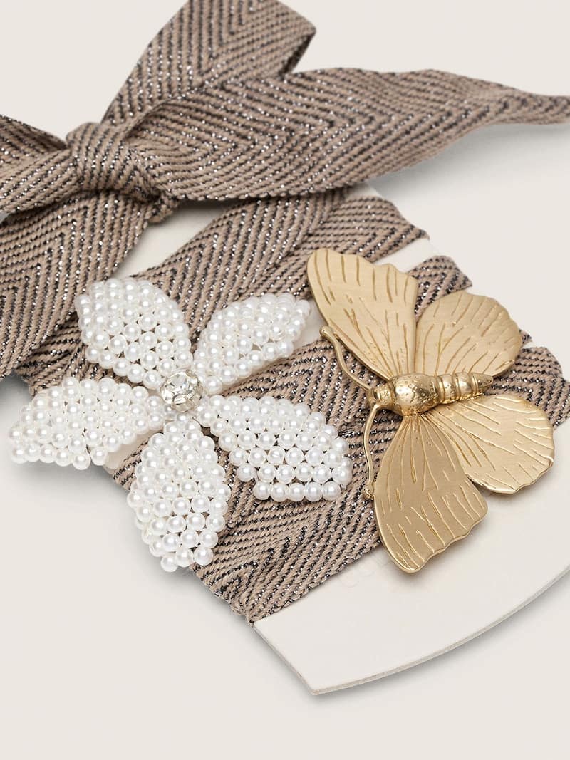 Golden Goose - Skins &laquo;Sparkling&raquo; cordones con motivo espiguilla marrones, negros y plateados con dos charms aplicados in 