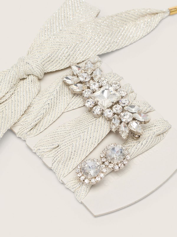 Golden Goose - Skins "Sparkling" cream and silver herringbone laces embellished with two charms in 