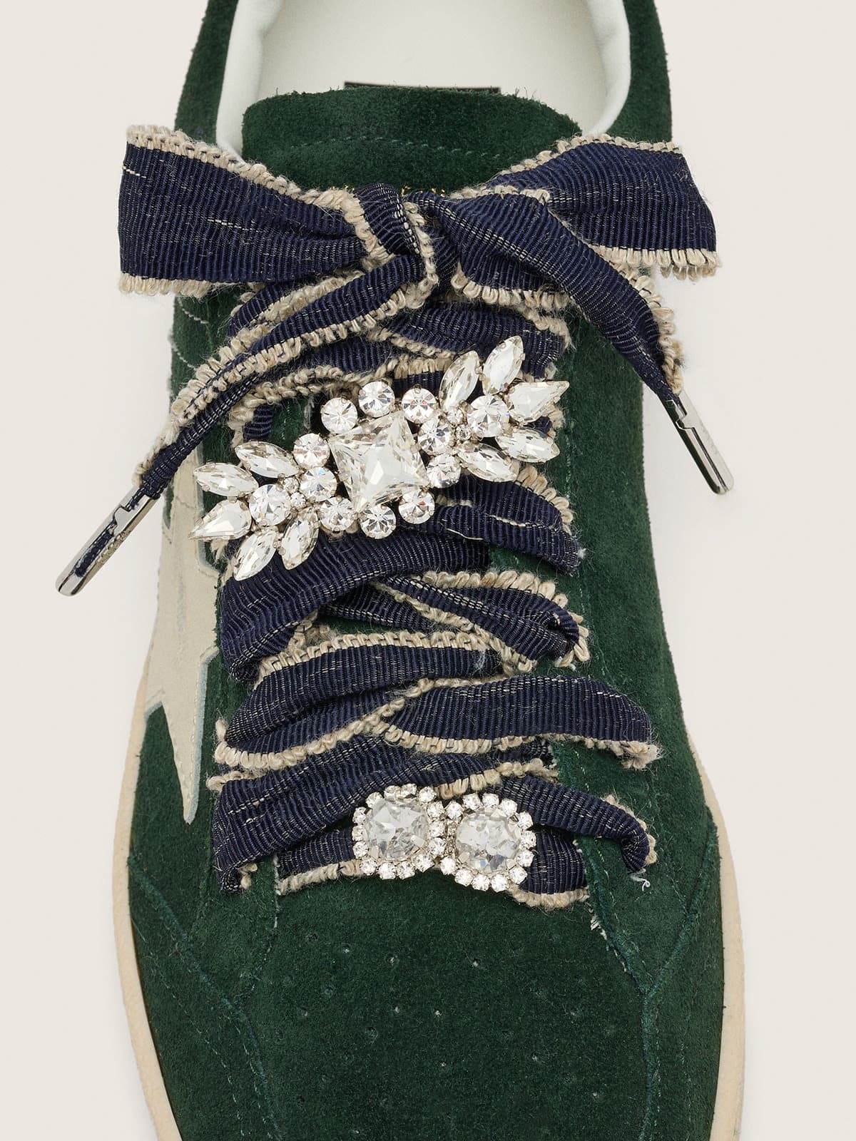 Golden Goose - Skins «Sparkling» cordones azul denim con acabados color beige y dos charms aplicados in 