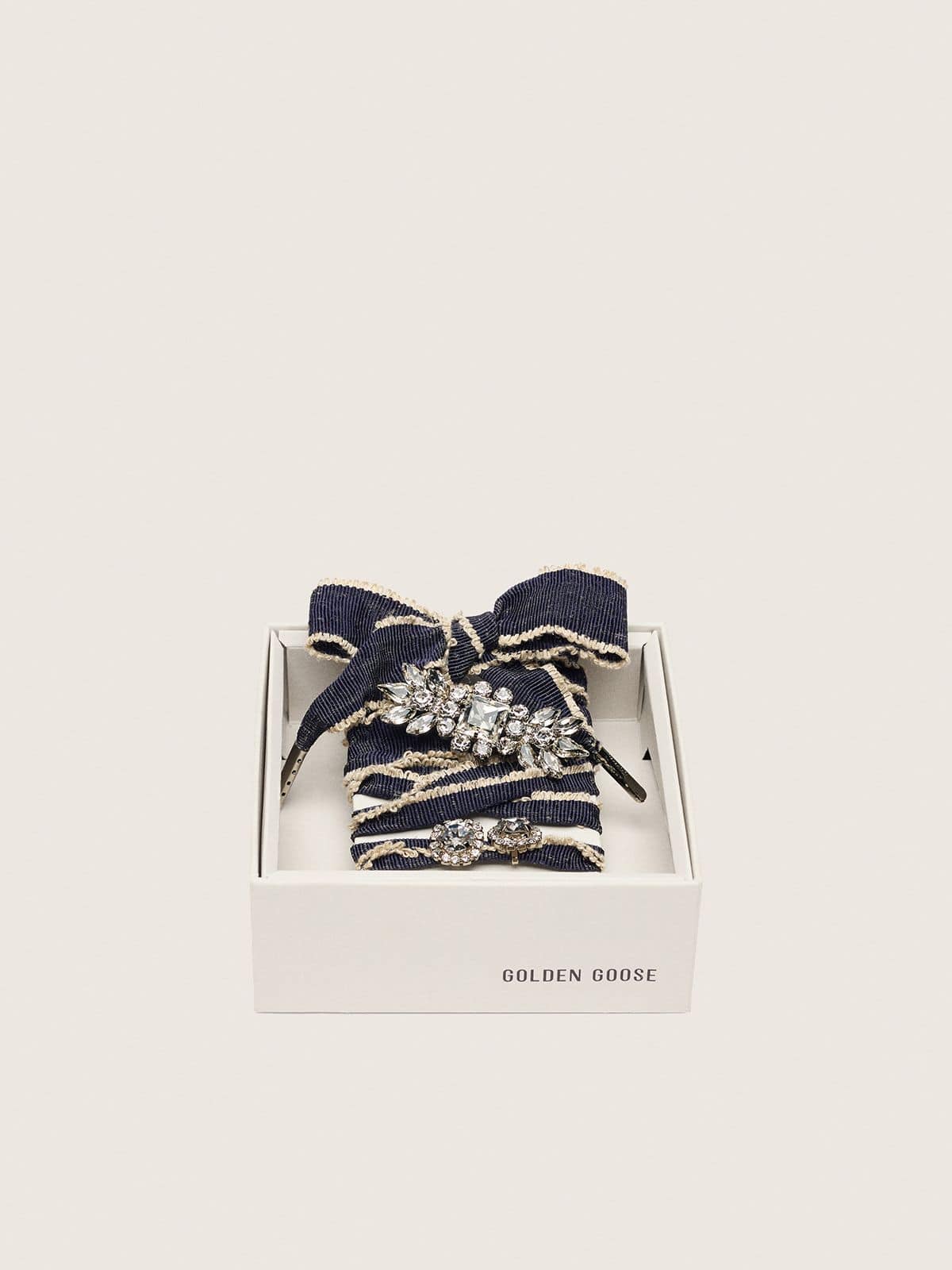 Golden Goose - Skins «Sparkling» cordones azul denim con acabados color beige y dos charms aplicados in 