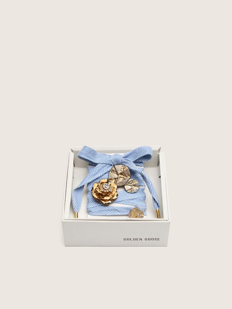 참 장식의 스킨 “빈티지” 라이트 블루와 화이트 헤링본 슈레이스