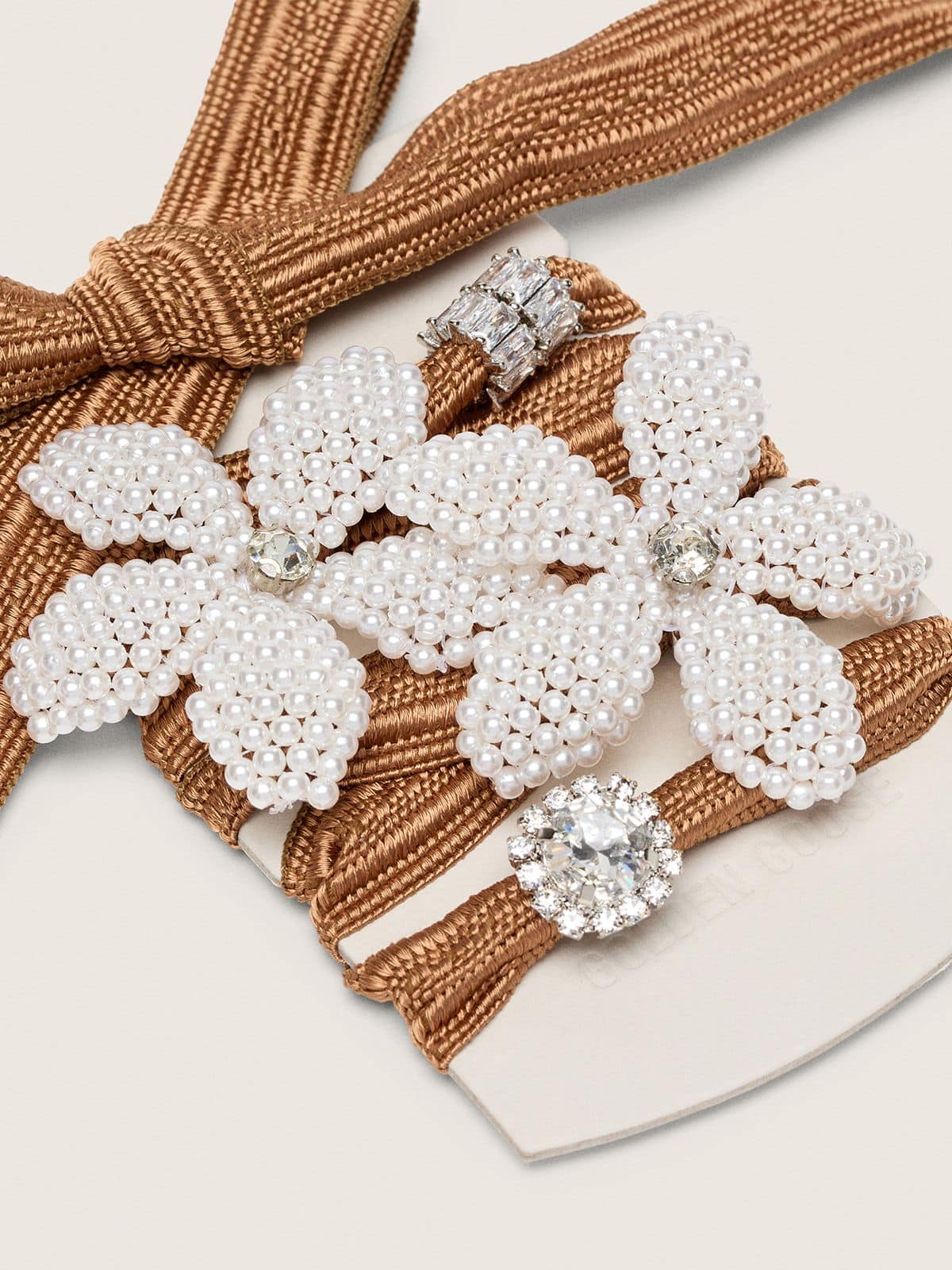 Golden Goose - Skins "Vintage" burgundy and peach striped laces with beaded and crystal charms in 