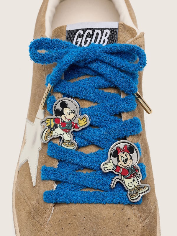 Disney | Golden Goose Skins blue cotton laces with two pins inspired by Mickey Mouse and his friends