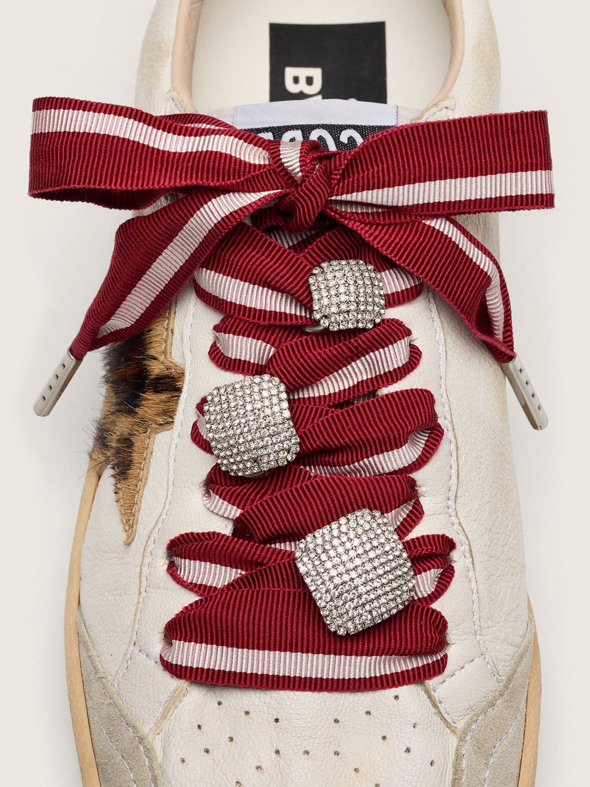 Golden Goose - Skins two-tone laces with three silver charms in 