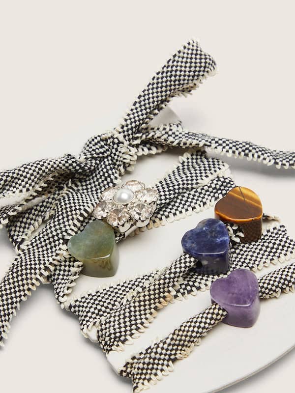 Skins silver glitter laces with charms