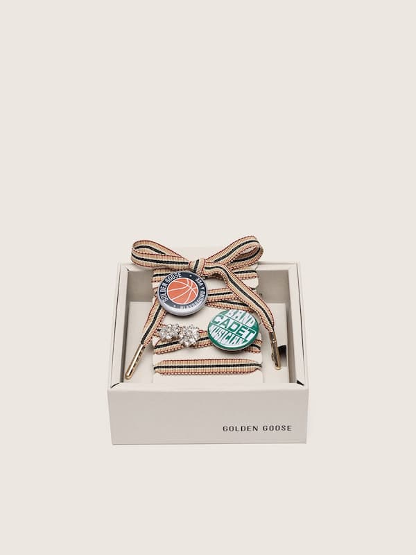Golden Goose - Skins multicolor laces with charm and pins in 