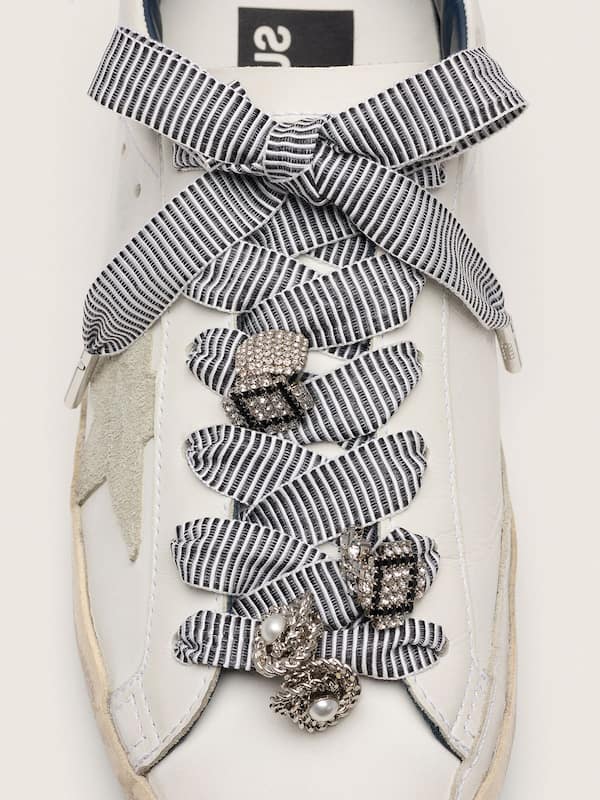 Golden Goose - Skins striped laces embellished with charms in 