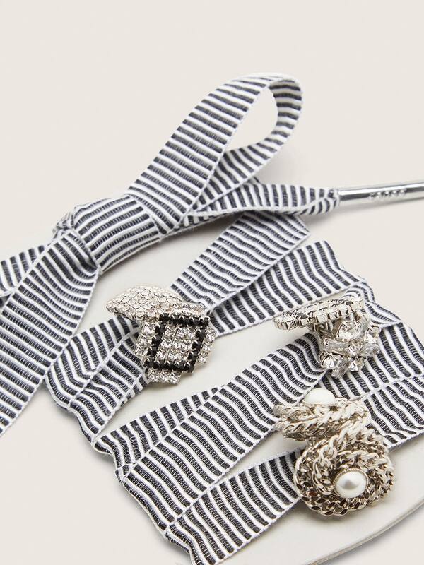 Golden Goose - Skins striped laces embellished with charms in 
