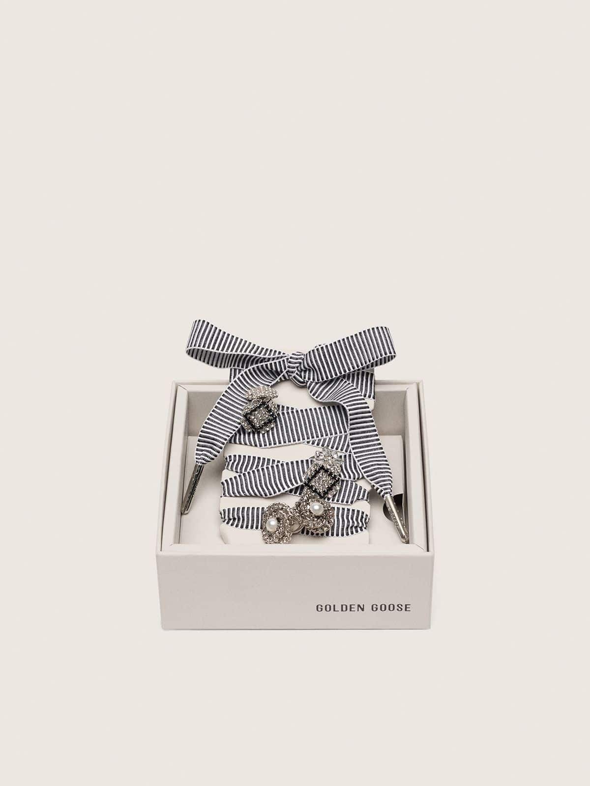 Golden Goose - Skins striped laces embellished with charms in 