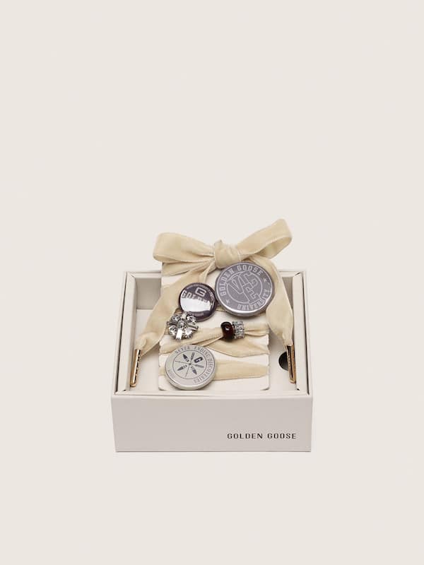 Golden Goose - Skins powder pink laces with charms and pins in 