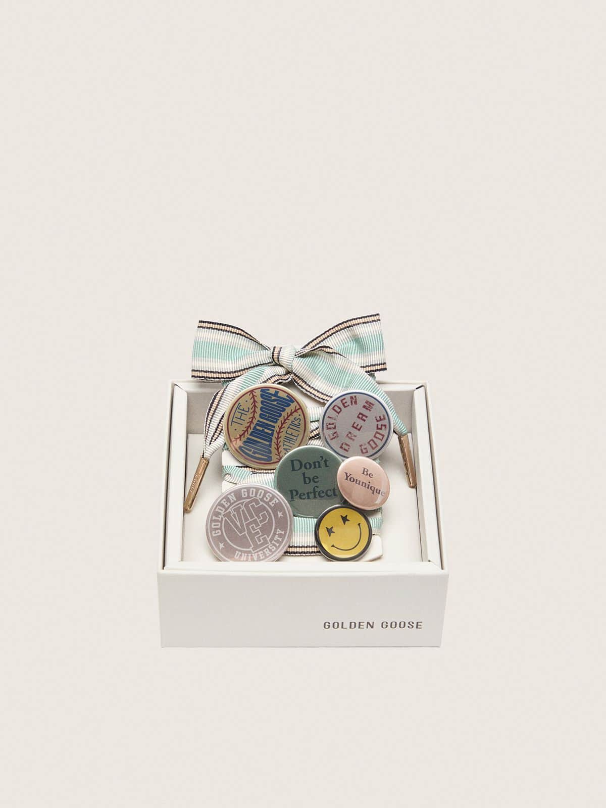 Golden Goose - Skins multicolor striped laces with pins in 