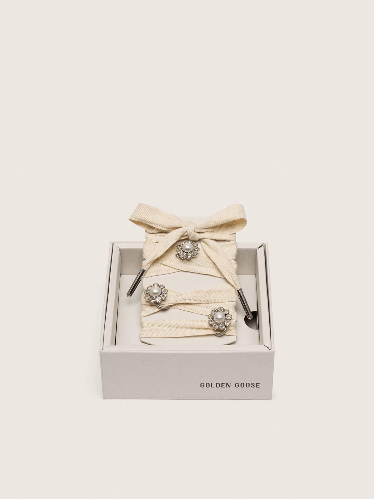 Golden Goose - Skins LTD laccio oro con charms cristalli applicati in 