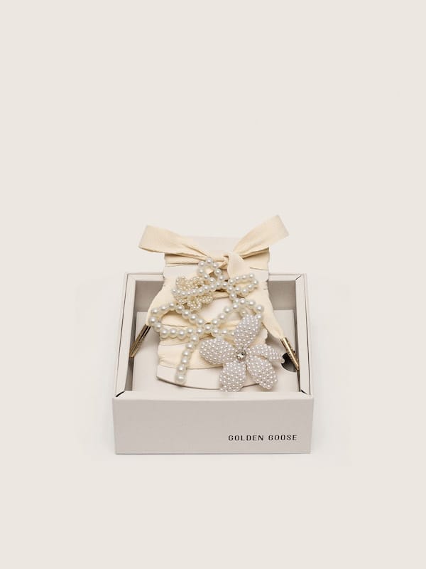 Golden Goose - Skins cream-colored laces with decorative beads in 