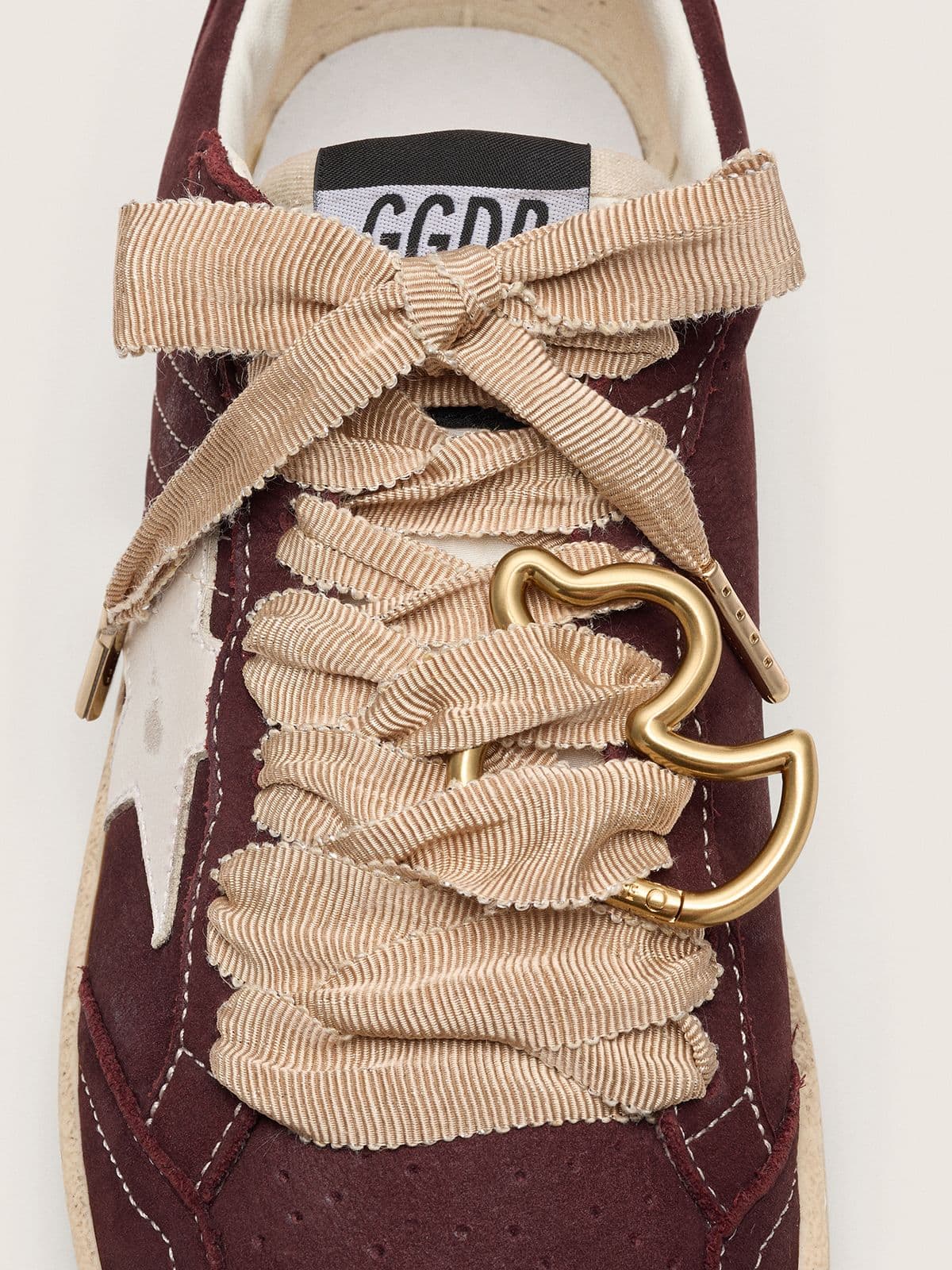 Golden Goose - Skins beige laces with gold duck-shaped snap hook in 