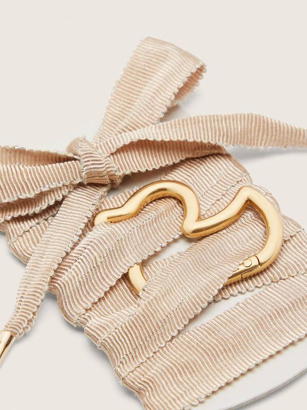 Golden Goose - Skins beige laces with gold duck-shaped snap hook in 