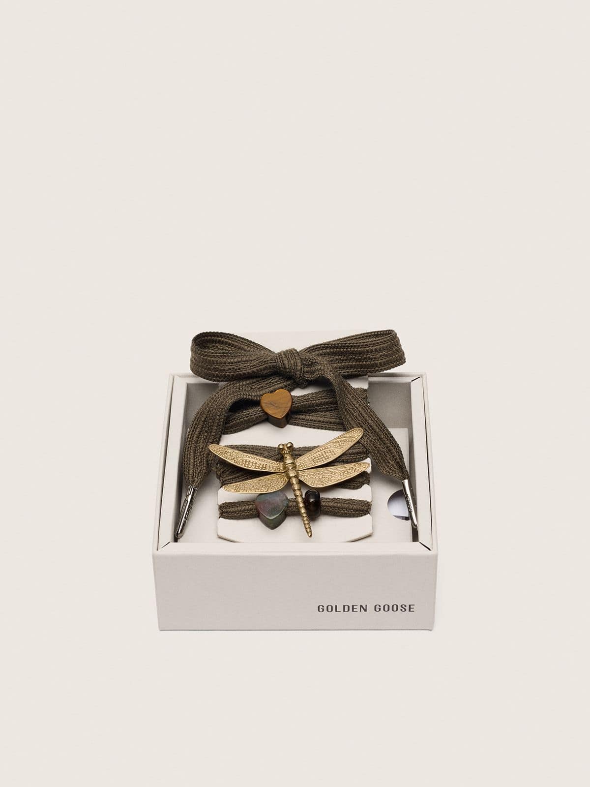 Golden Goose - Dunkelgr&uuml;ner Schn&uuml;rsenkel Skins mit Libellen-Charm in 