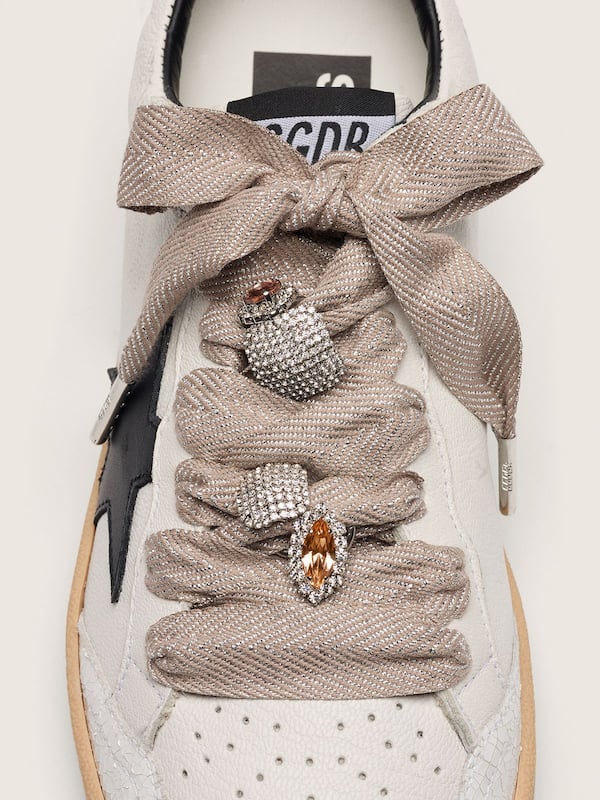 Golden Goose - Skins silver laces with jewel charms in 