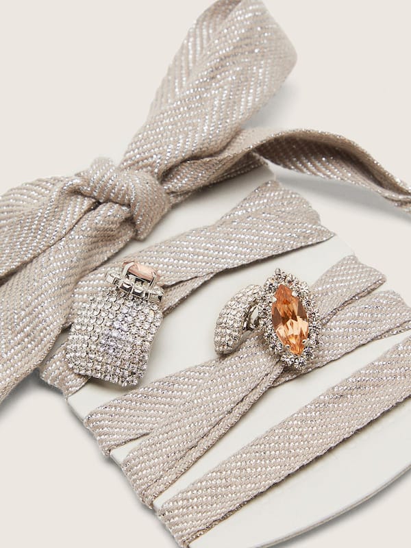 Golden Goose - Skins silver laces with jewel charms in 