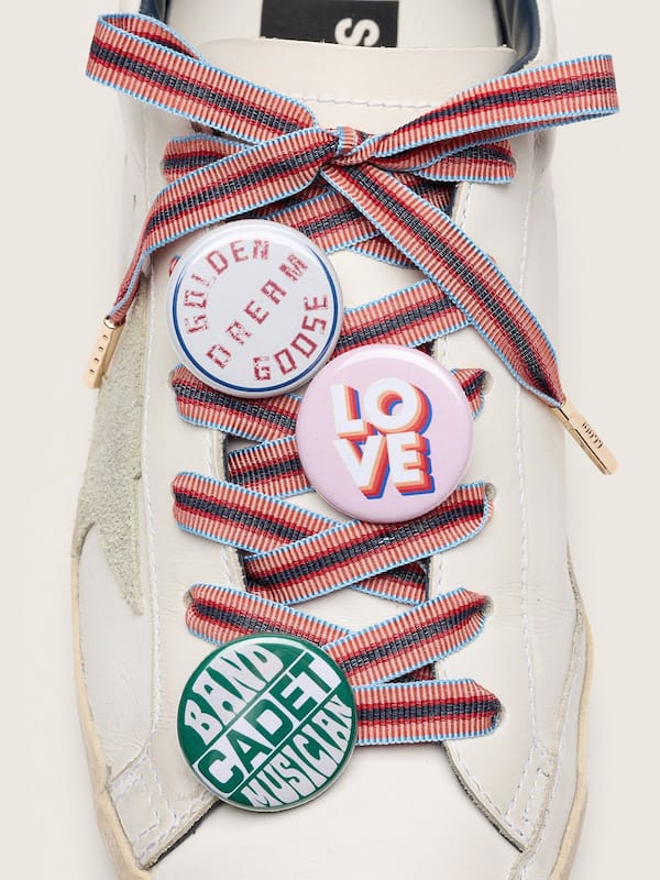 Golden Goose - Skins multicolor laces with turtle charm and pins in 