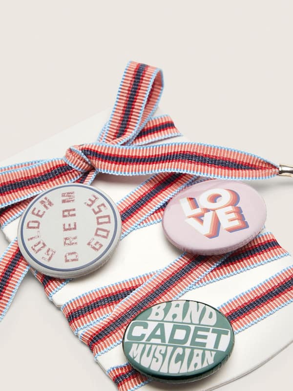 Golden Goose - Skins multicolor laces with turtle charm and pins in 