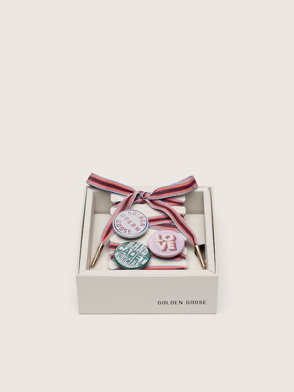 Golden Goose - Skins multicolor laces with turtle charm and pins in 