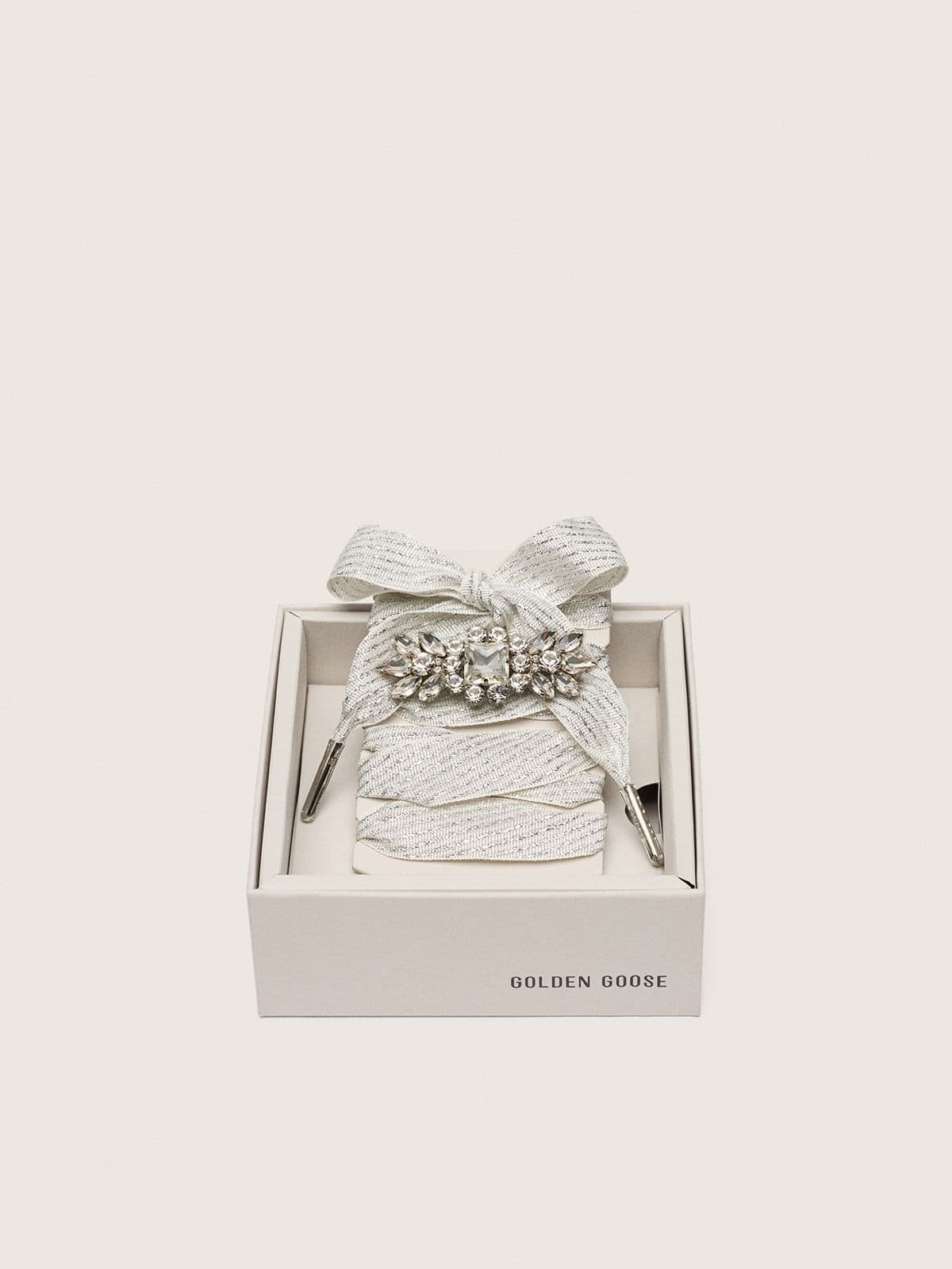 Golden Goose - Lacets Skins argent&eacute;s avec application bijou in 