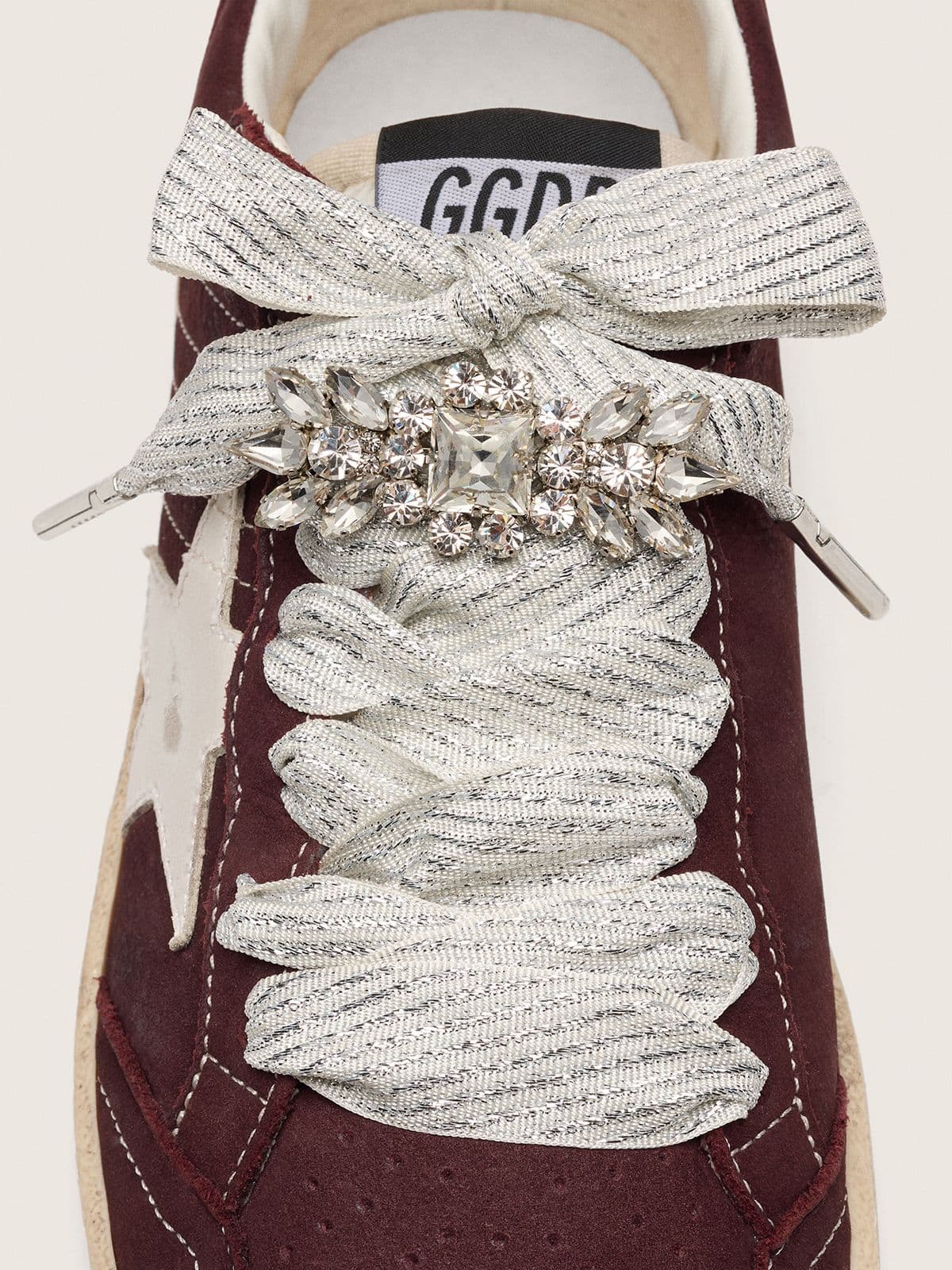 Golden Goose - Lacets Skins argent&eacute;s avec application bijou in 