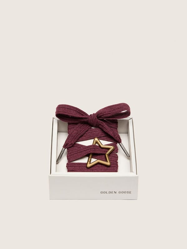 Golden Goose - Skins burgundy embroidered laces with star-shaped snap hook in 