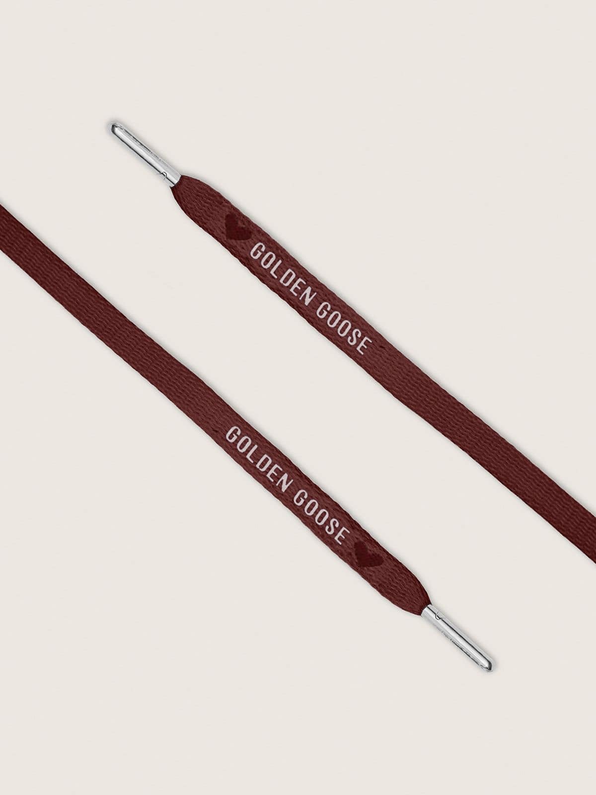 Golden Goose - Burgundy LTD laces with embroidered hearts and contrast logo in 