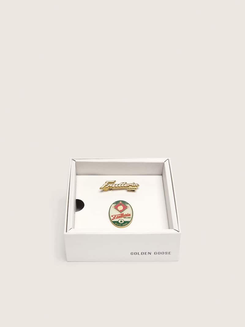 Juego de dos broches &laquo;Frutteria Golden&raquo;