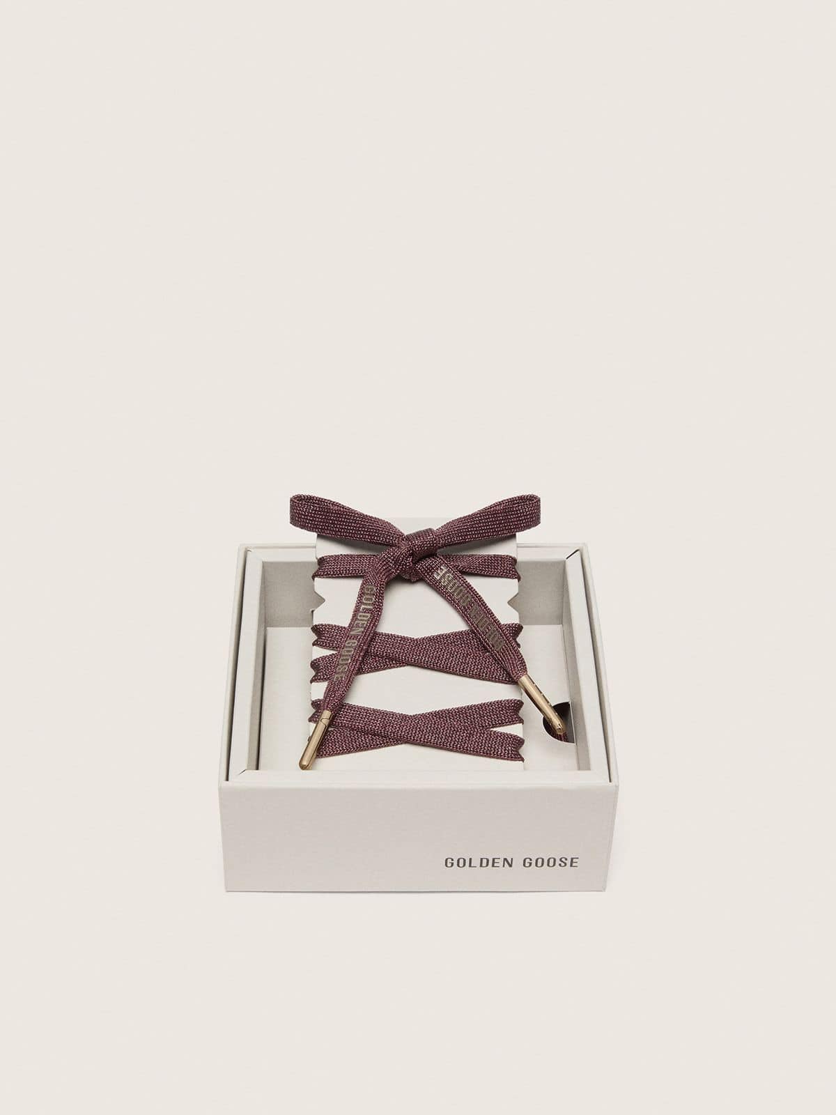 Golden Goose - Burgundy laces with gold details in 