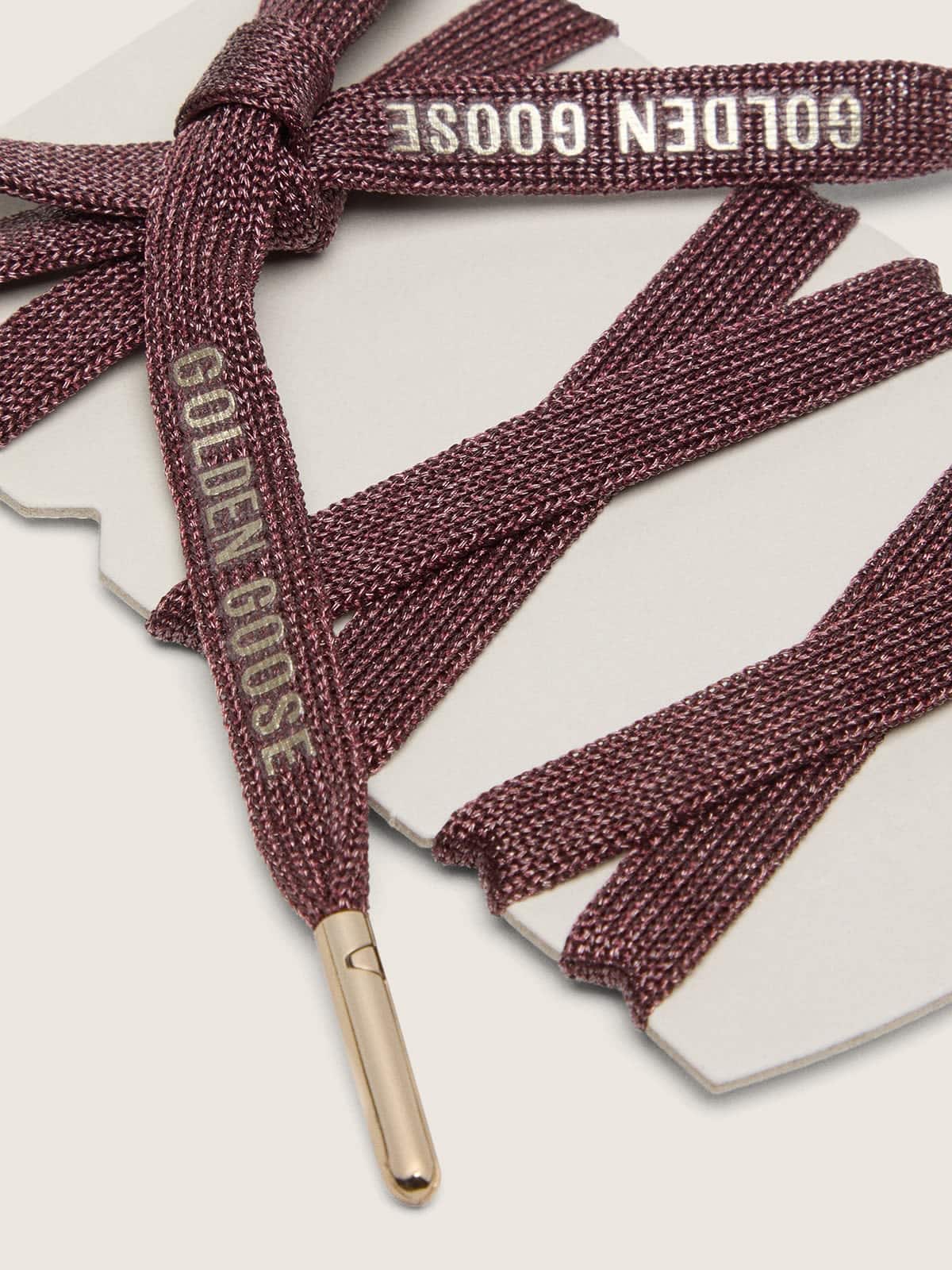 Golden Goose - Burgundy laces with gold details in 