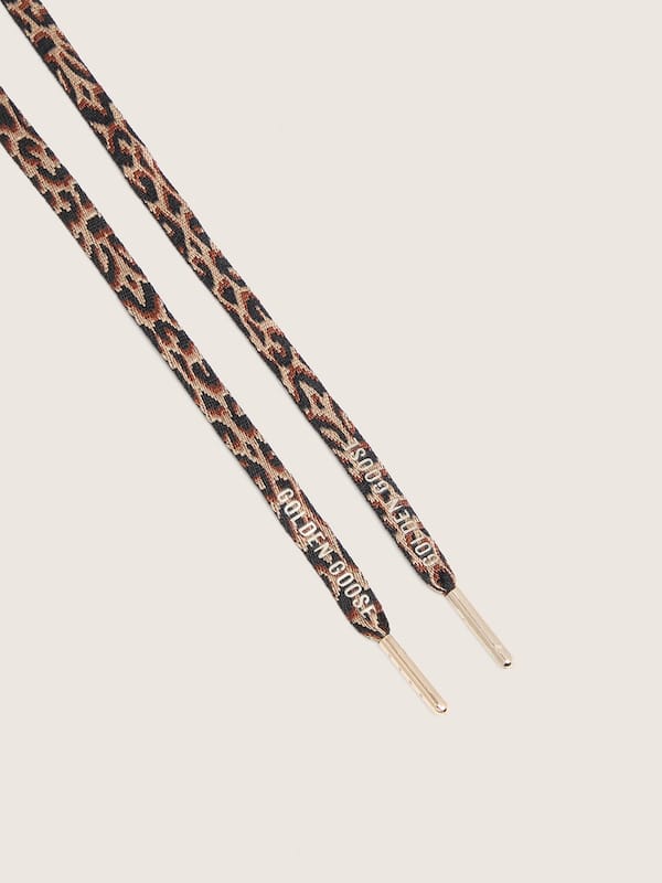 Jacquard leopard-print laces