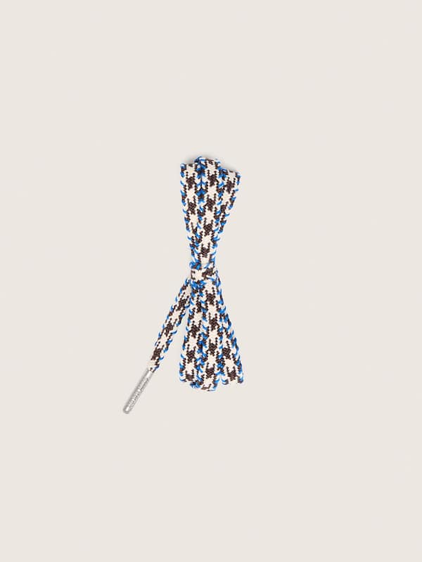 Golden Goose Cord laces in cream, bright blue and brown with silver details Laces blue unisex