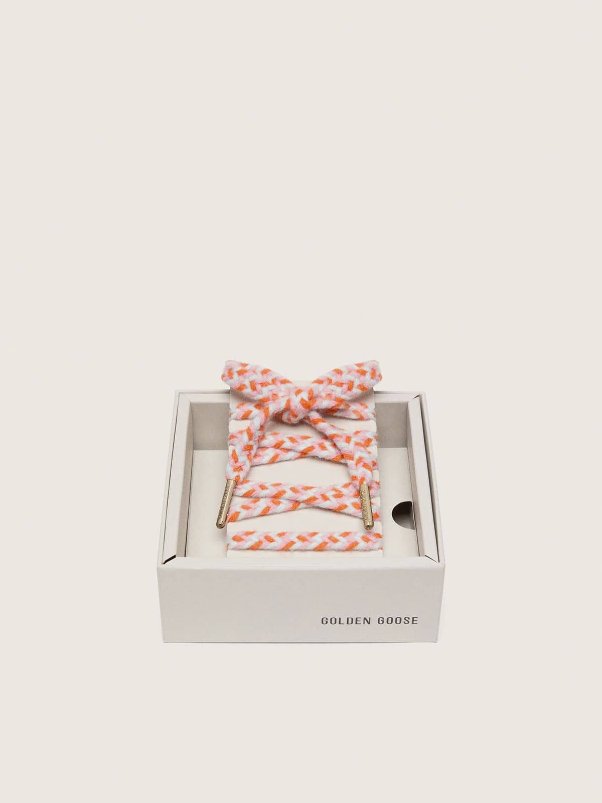 Golden Goose - Multicolor puffy laces in aqua, lilac and orange with silver details in 