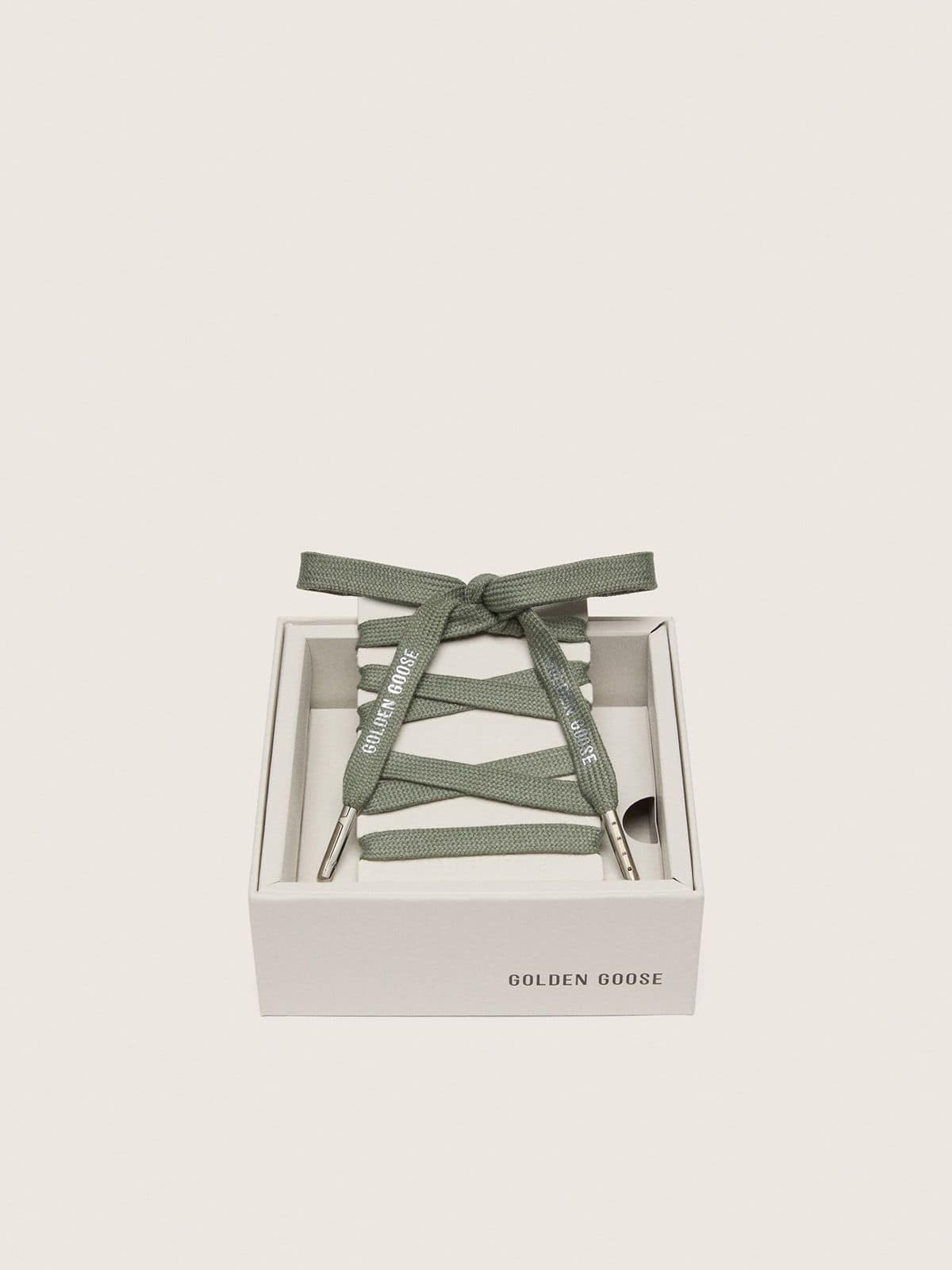 Golden Goose - Laccio verde oliva con dettagli argento in 