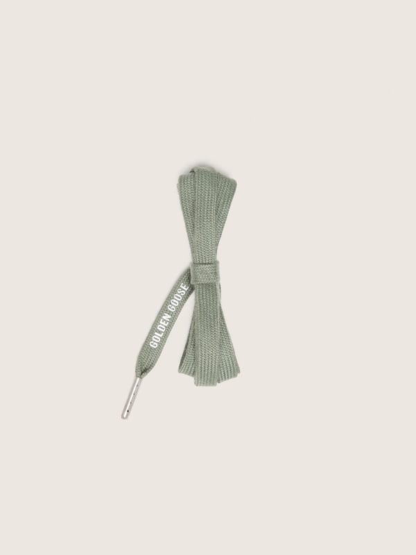 Golden Goose - Olive-green laces with silver details in 