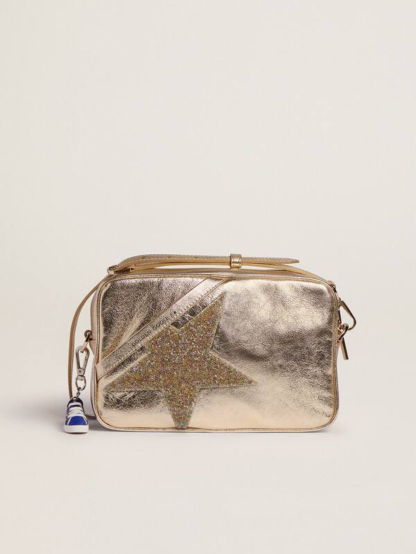 Golden Star Bag made of laminated leather with Swarovski star