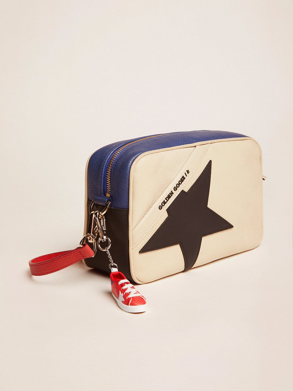 Golden Goose - Star Bag Donna in pelle granata con stella nera in 