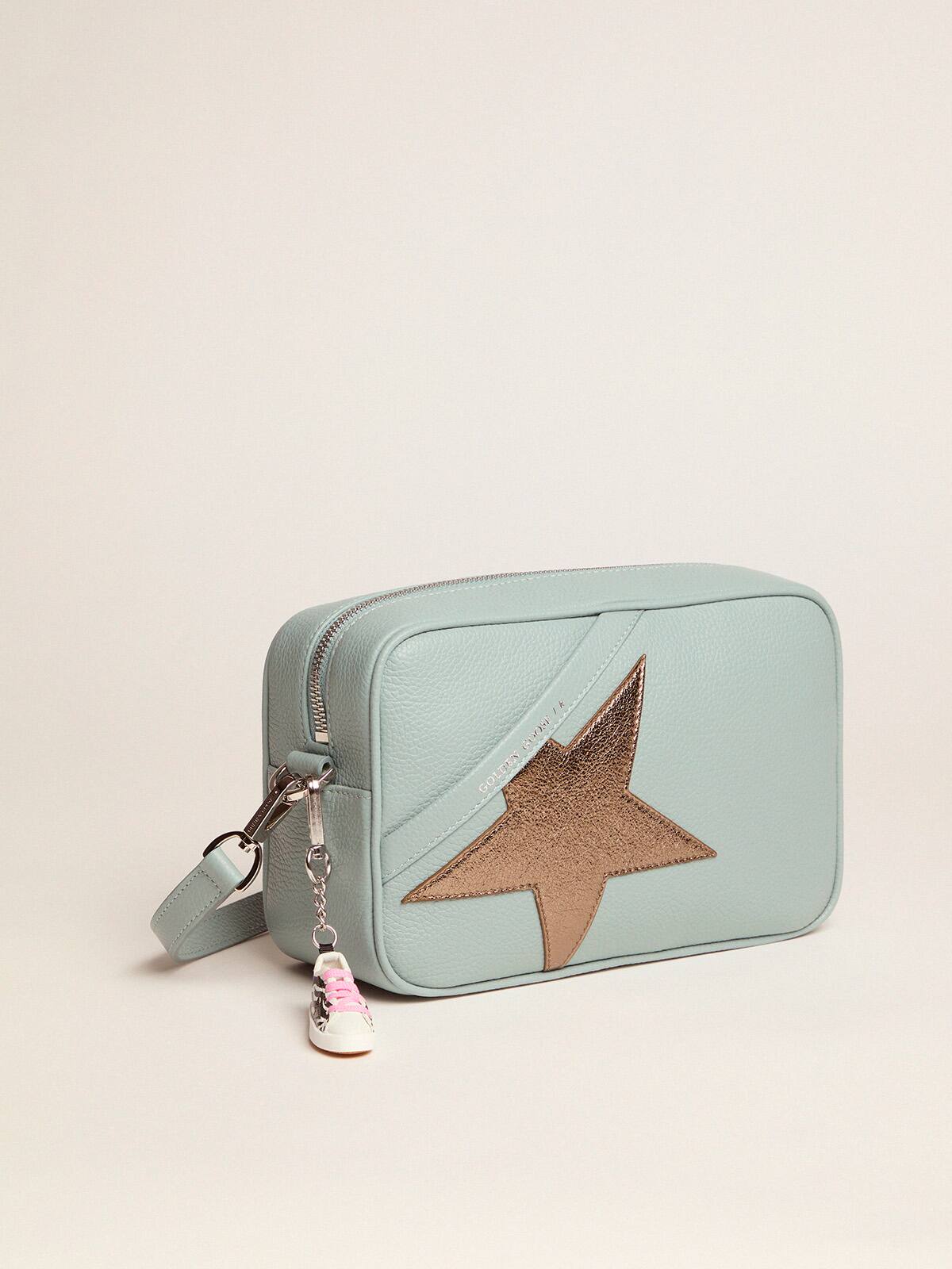 Golden Goose - Aquamarine Star Bag made of hammered leather with dark silver star in 